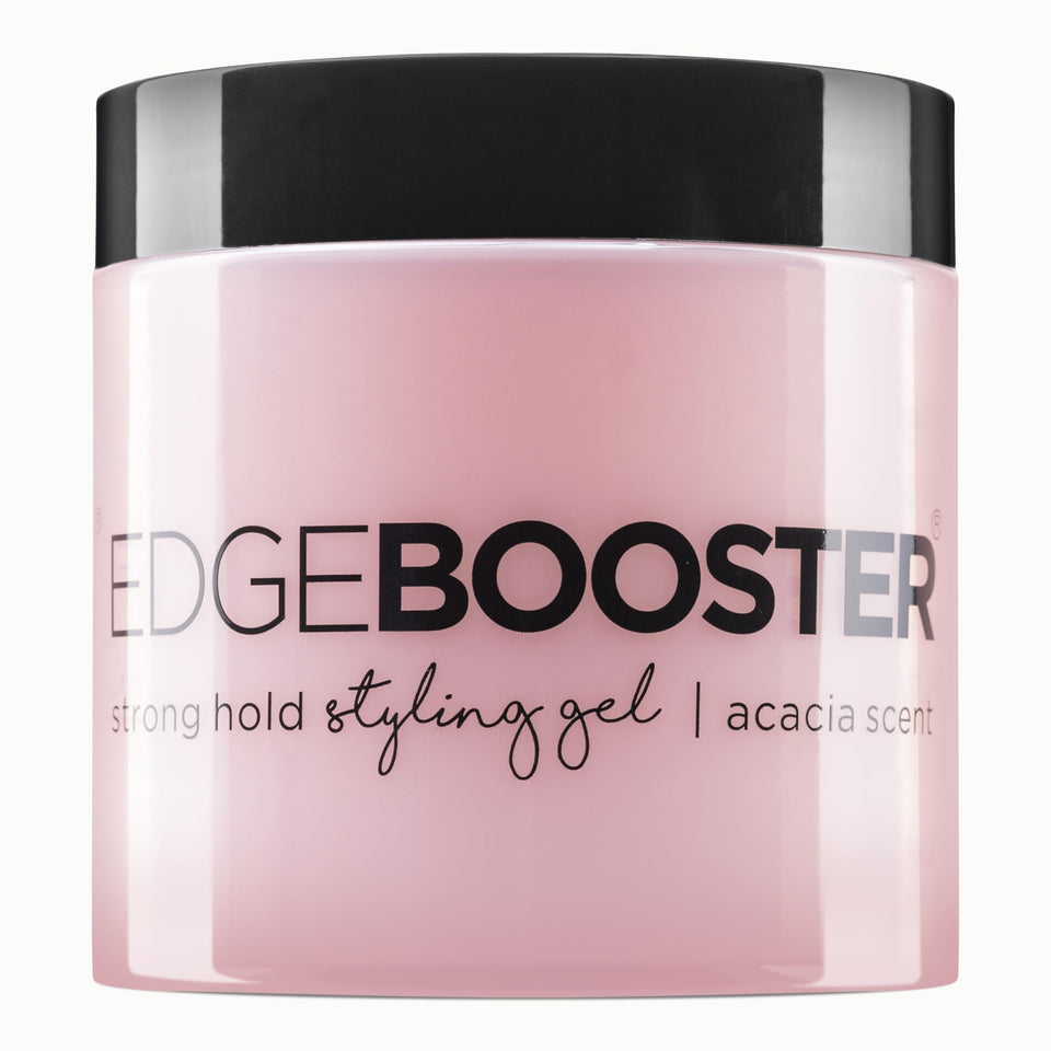 Style Factor Edge Booster Strong Hold Gel bottle for smooth, flexible hold.
