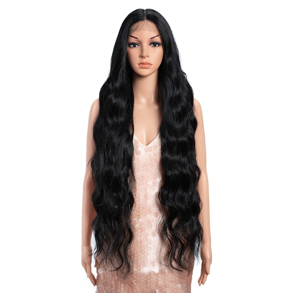 Style Icon 36-inch lace front wig with baby hair for natural styling.