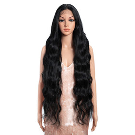 Style Icon 36-inch lace front wig with baby hair for natural styling.