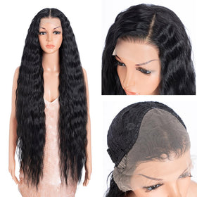 Style Icon 41-inch bohemian wavy lace front wig for bold fashion statements