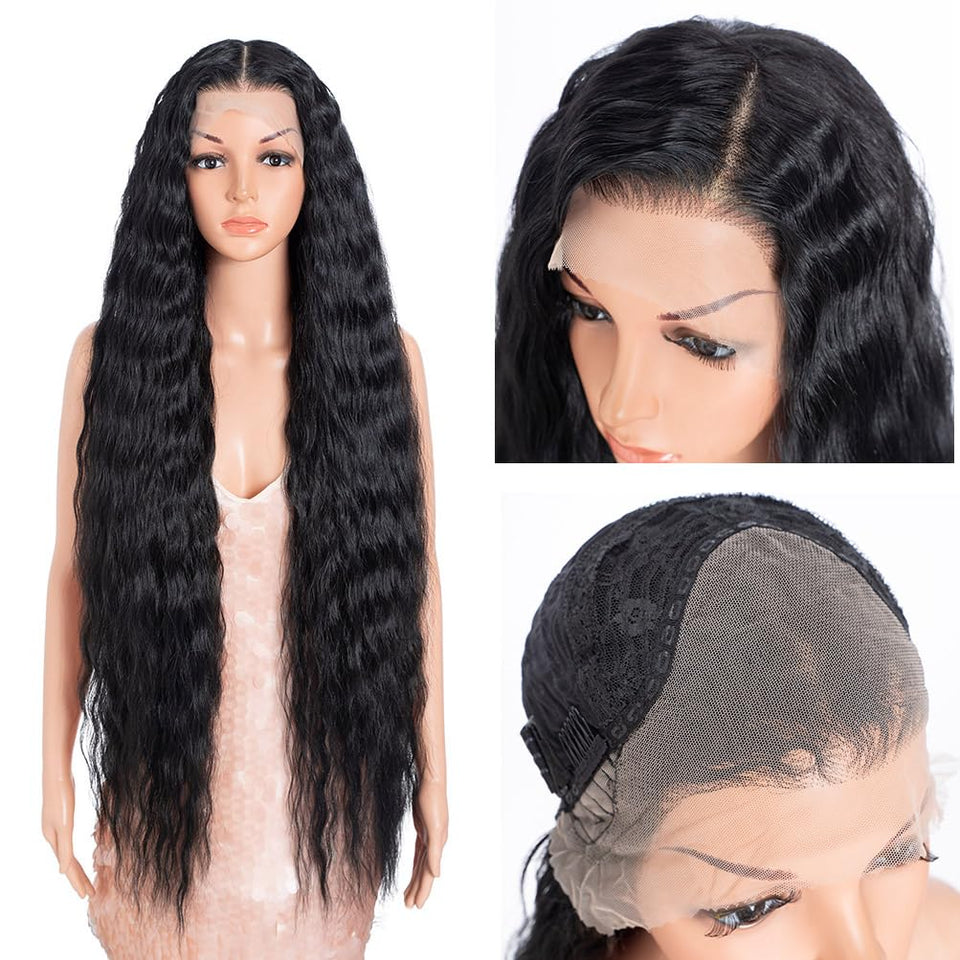Style Icon 41-inch bohemian wavy lace front wig for bold fashion statements