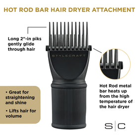 StyleCraft aluminum-hot-rod heat-activation helps shape and smooth hair with consistent warmth.