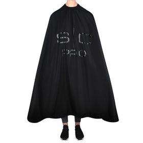StyleCraft barber cape full-body black for complete coverage during haircuts.