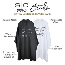 StyleCraft barber cape adjustable neck closure provides secure, comfortable fit.