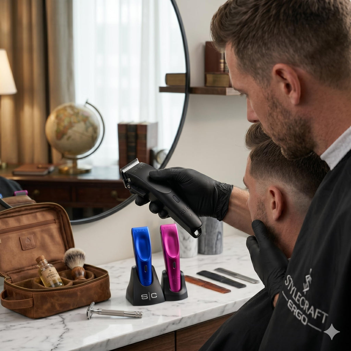 StyleCraft Ergo professional clipper back view highlights compact housing for easy handling.