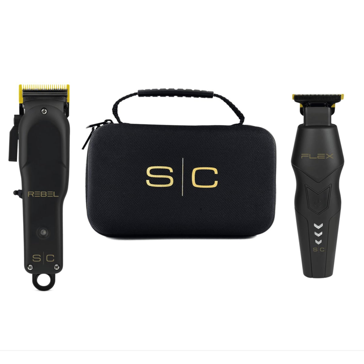 StyleCraft Flex Trimmer and Rebel Clipper set front view for on-the-go styling.