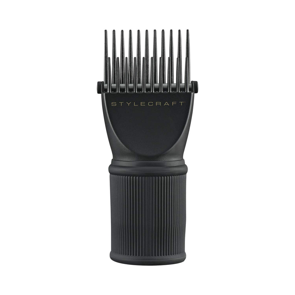 StyleCraft hair-pik with tight-fit design detangles smoothly while protecting dryer compatibility during styling.