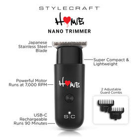 Stylecraft Homie Nano blade close-up highlighting sharp Japanese stainless steel edge