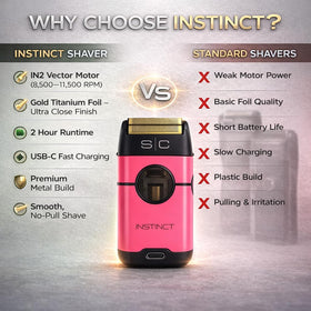 StyleCraft Instinct shaver IN2 Vector motor label indicating adaptive torque control