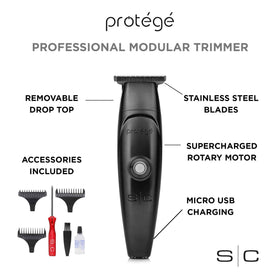 Stylecraft Protégé cordless clipper black motor closeup demonstrates power and smooth cutting