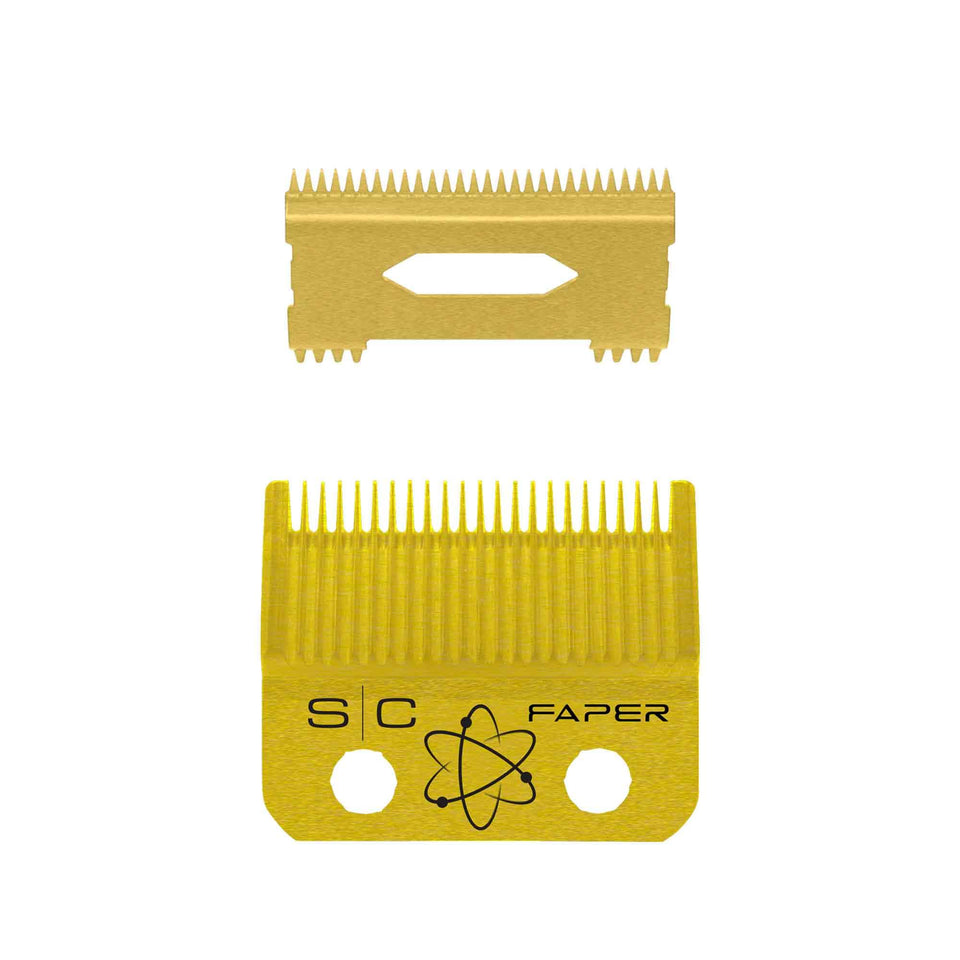 StyleCraft gold titanium blade close-up highlighting precision for sensitive skin.