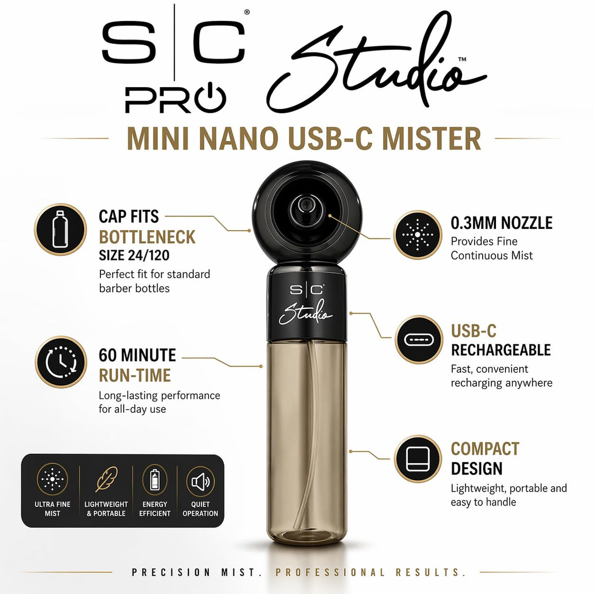 Stylecraft Studio ultra fine mist spray evenly covers skin