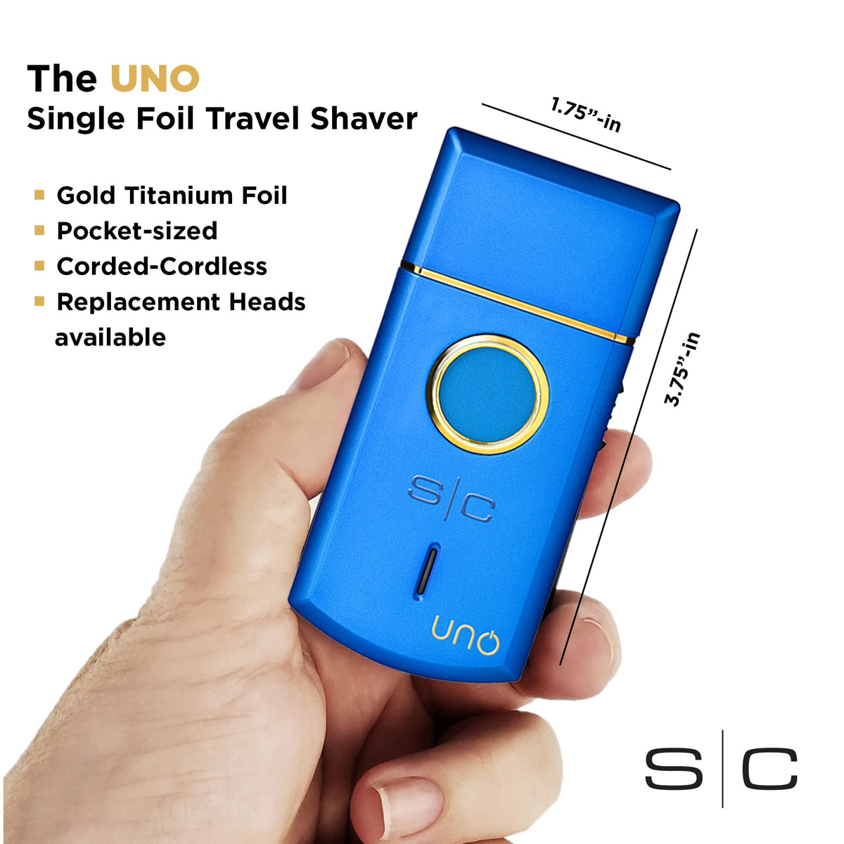 Stylecraft Uno shaver head close-up, showcasing ultra-thin gold titanium foils.