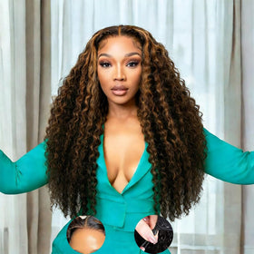 StyleLife 7x5 deep wave balayage ombre wig 26 inch with natural length
