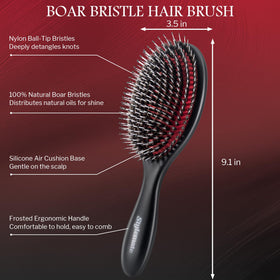 STYLEMATE nylon-pin brush paddle with air cushion for gentle detangling.
