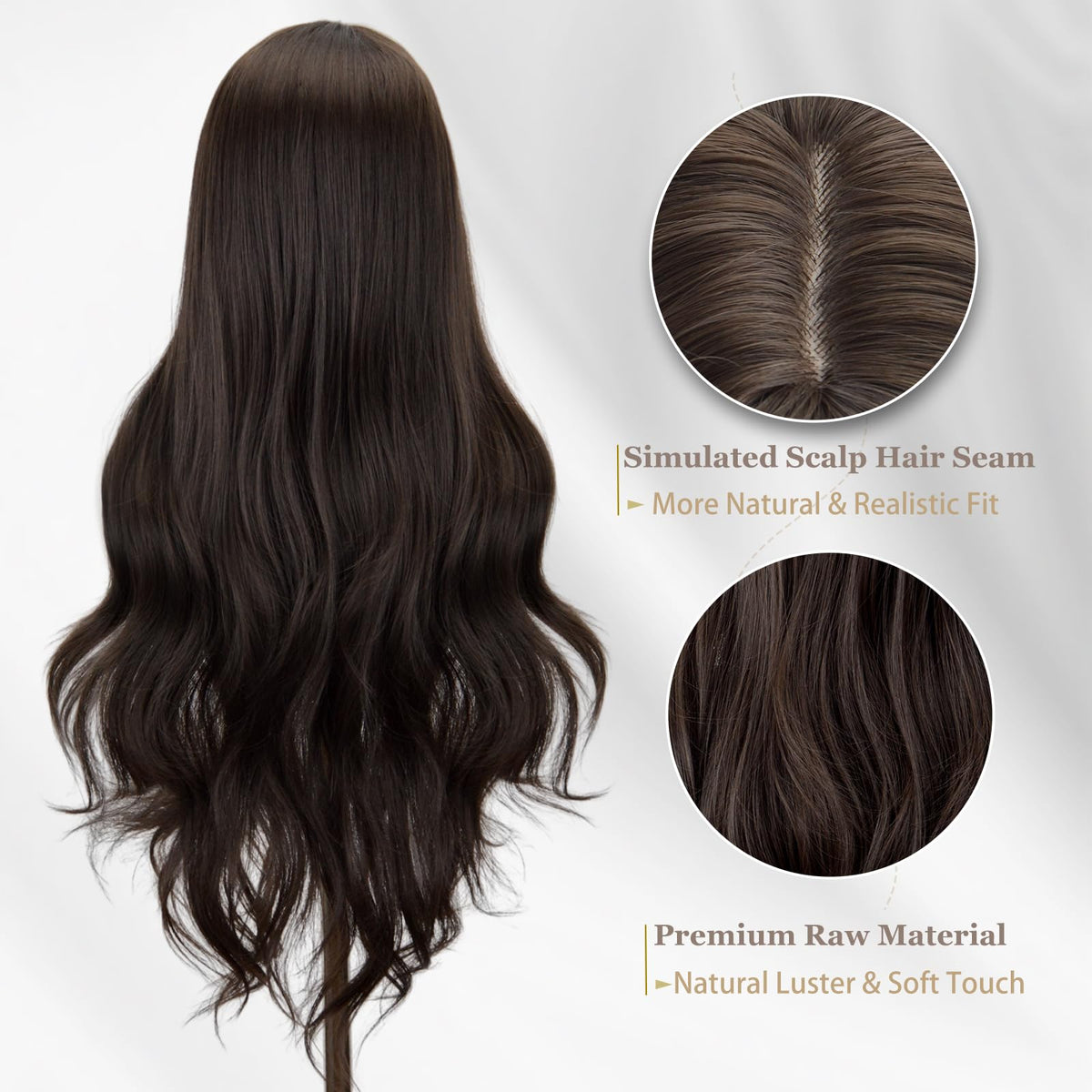 STYLER cosplay brown wig with waves 26 inch for events and daily wear