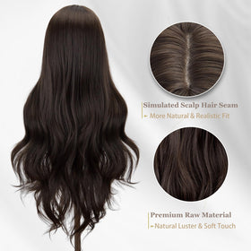 STYLER cosplay brown wig with waves 26 inch for events and daily wear