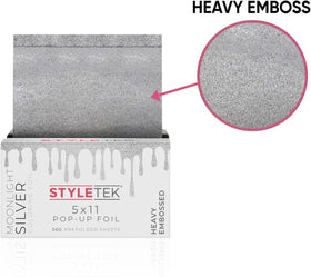 Inner pack label shows STYLETEK Moonlight Silver 500 sheets