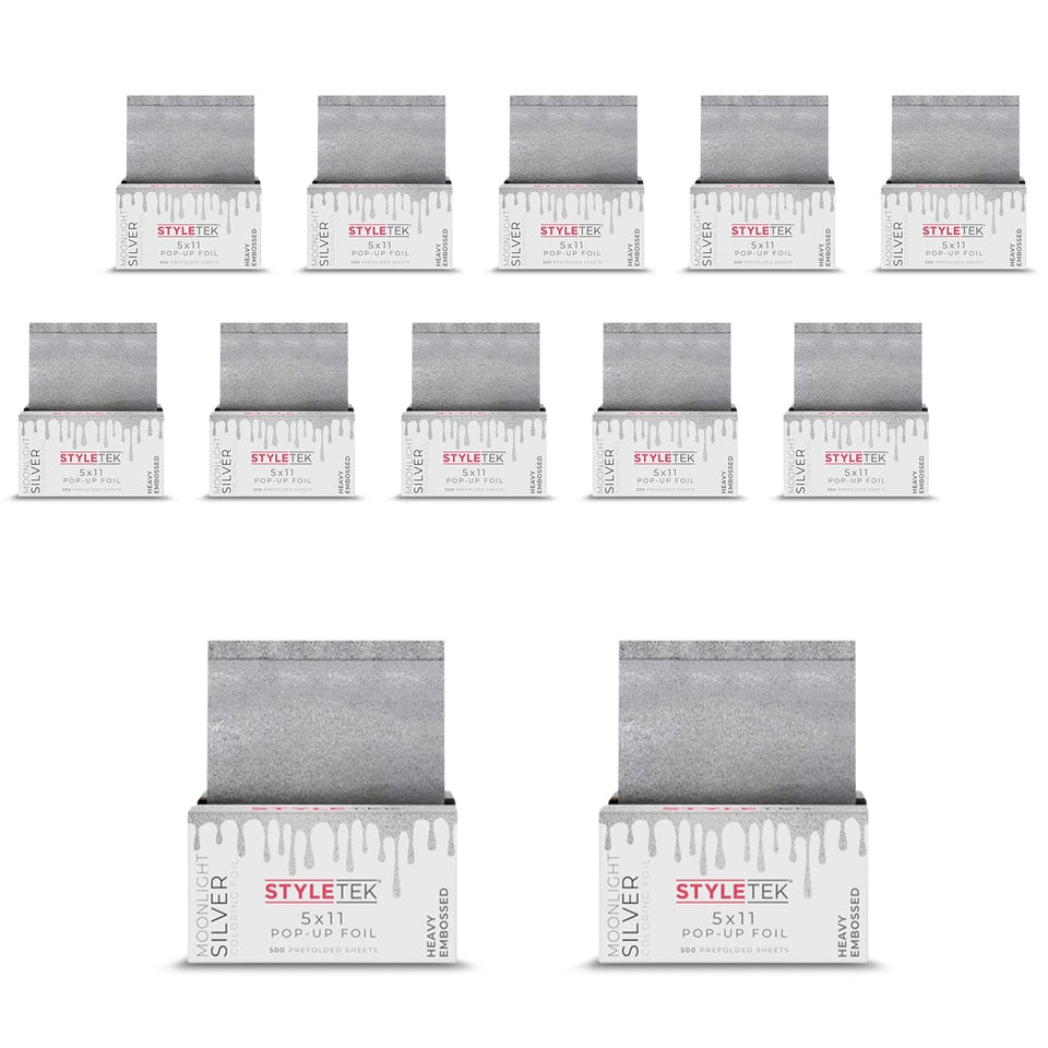 STYLETEK Silver Case Pack Foil boxes for fast salon prep