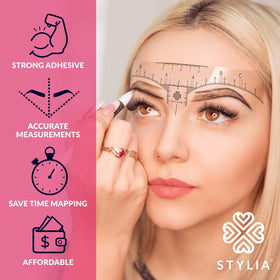 Stylia universal-fit stencils enable natural brows with easy alignment.