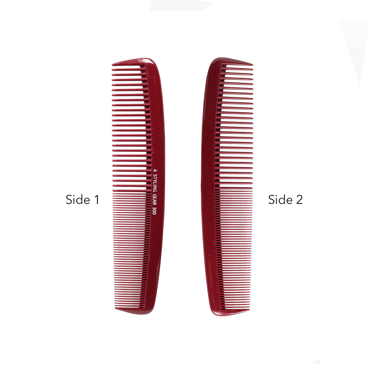 Styling Gear No. 300 large comb back view shows ergonomic grip.