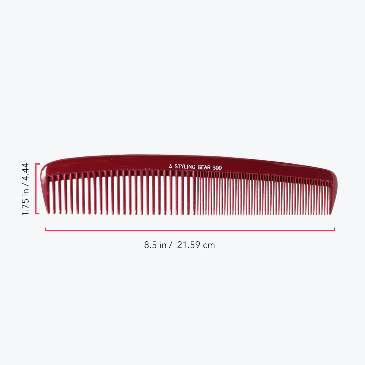 Styling Gear No. 300 large comb side-teeth close-up for versatile styling.