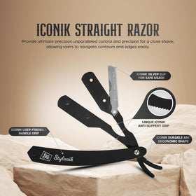 Stylonik razor handle shows craftsmanship with a non-slip grip for controlled use.