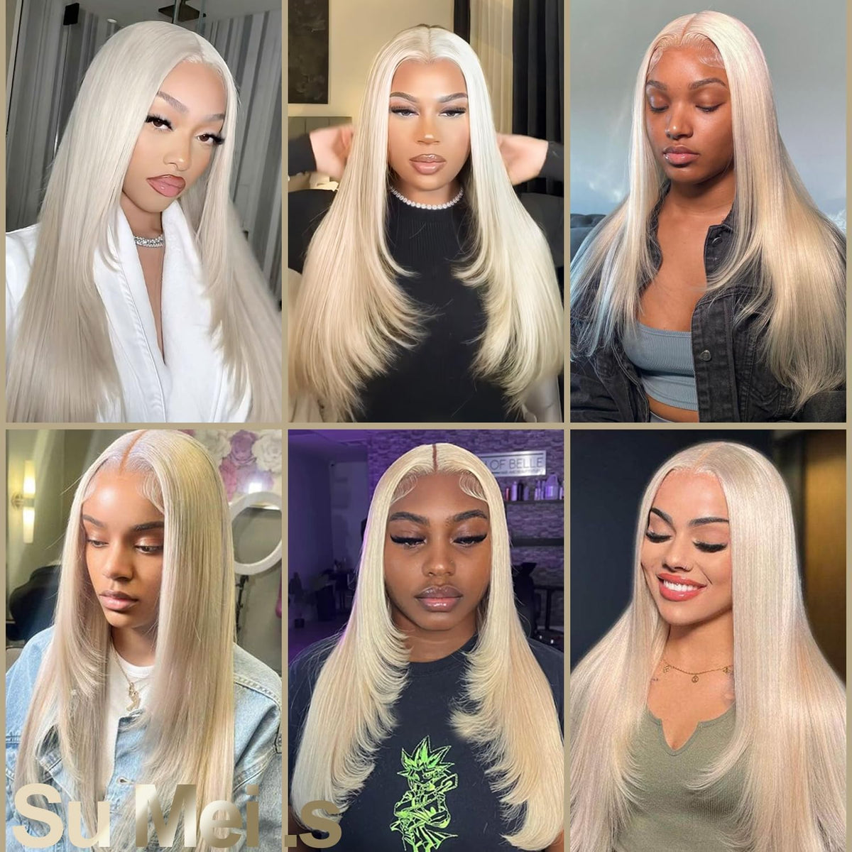 Su Mei.s blonde wig model wearing for everyday style in seconds.