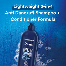 Suave all-hair-types friendly shampoo conditioner for versatile men’s grooming.