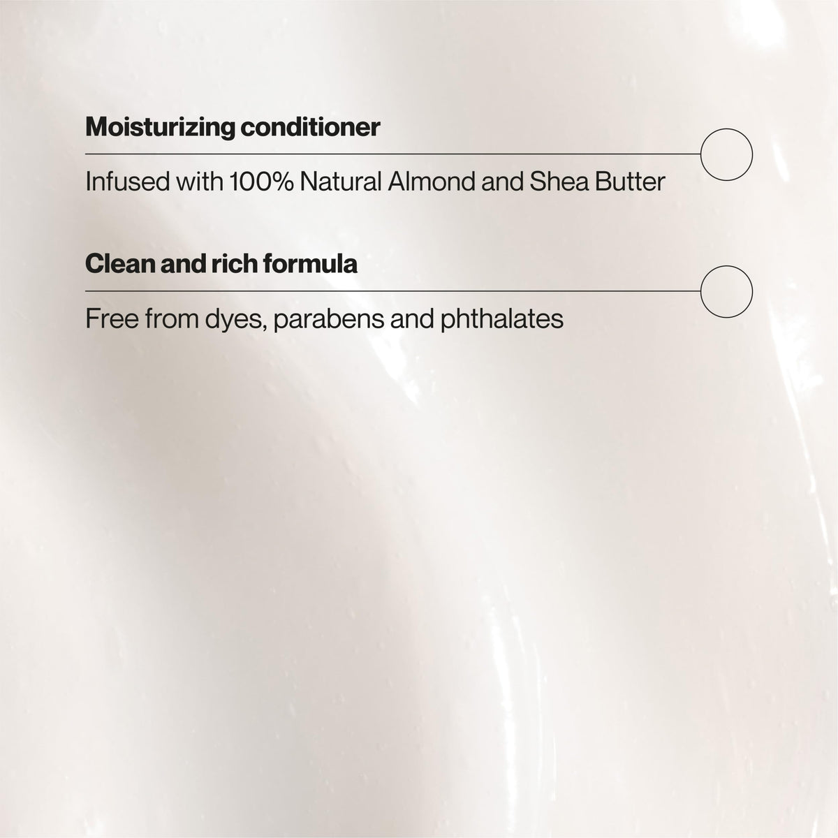 Close-up of almond and shea formula nourishment for hair