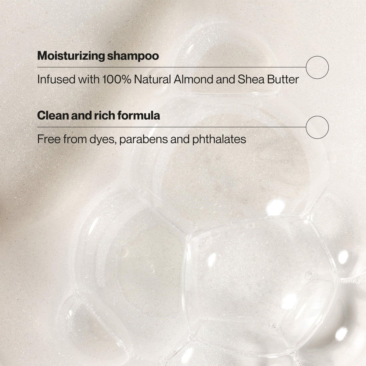Shampoo bottle dispensing a rich lather for everyday care with Suave.