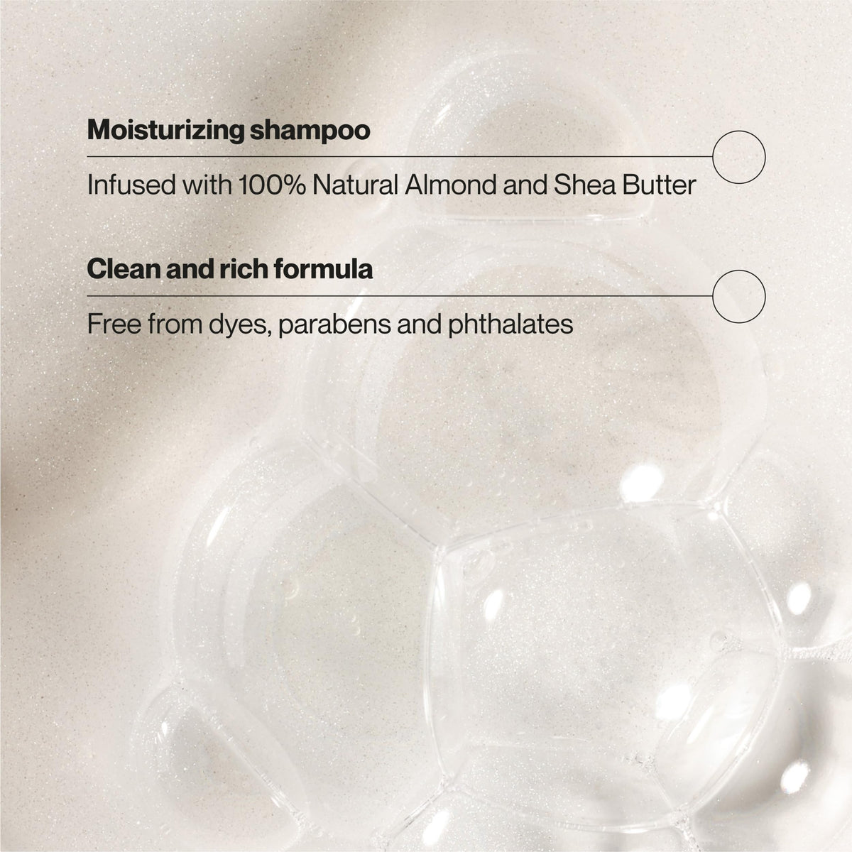 Suave almond-shea shampoo pour captures gentle cleanse for daily use.
