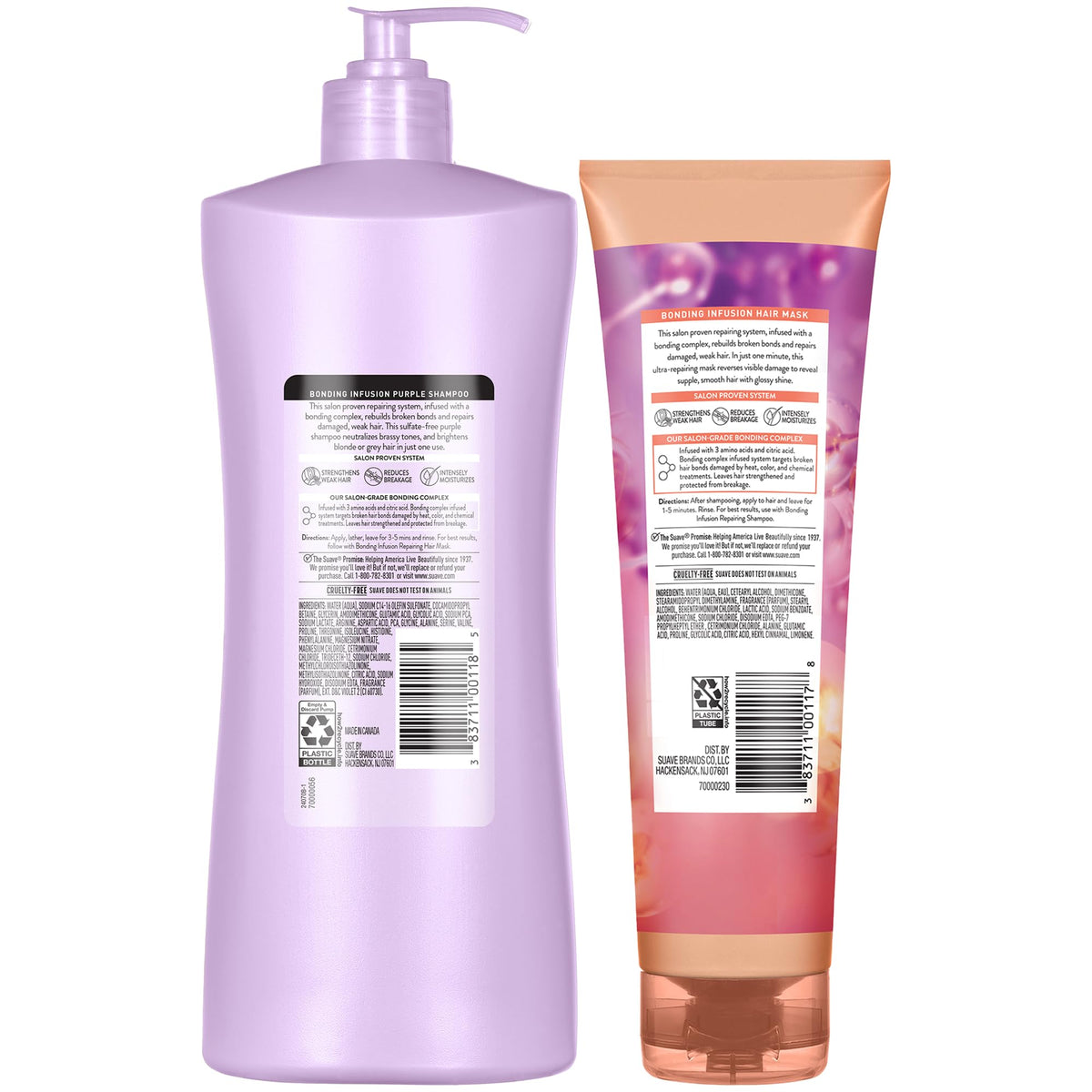 Suave bundle image showing purple shampoo and hair mask together.