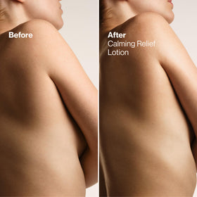 Absorption shot demonstrating lightweight finish of Suave lotion.