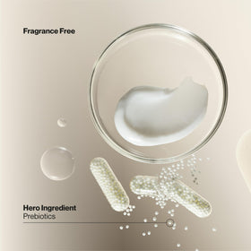 Close-up on prebiotic ingredients in Suave Calming Relief Lotion.