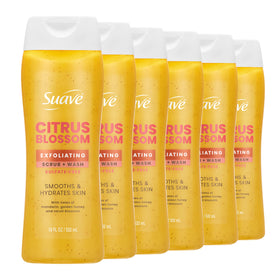 Suave Citrus Blossom Exfoliating Scrub & Wash bottle ready for daily cleanse
