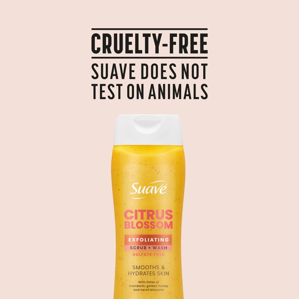 Suave Citrus Blossom Exfoliating Scrub & Wash cruelty-free and sulfate-free