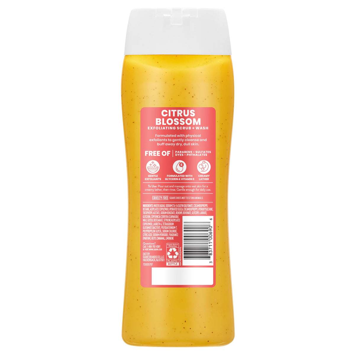 Suave Citrus Blossom Exfoliating Scrub & Wash fragrance notes hint at mandarin