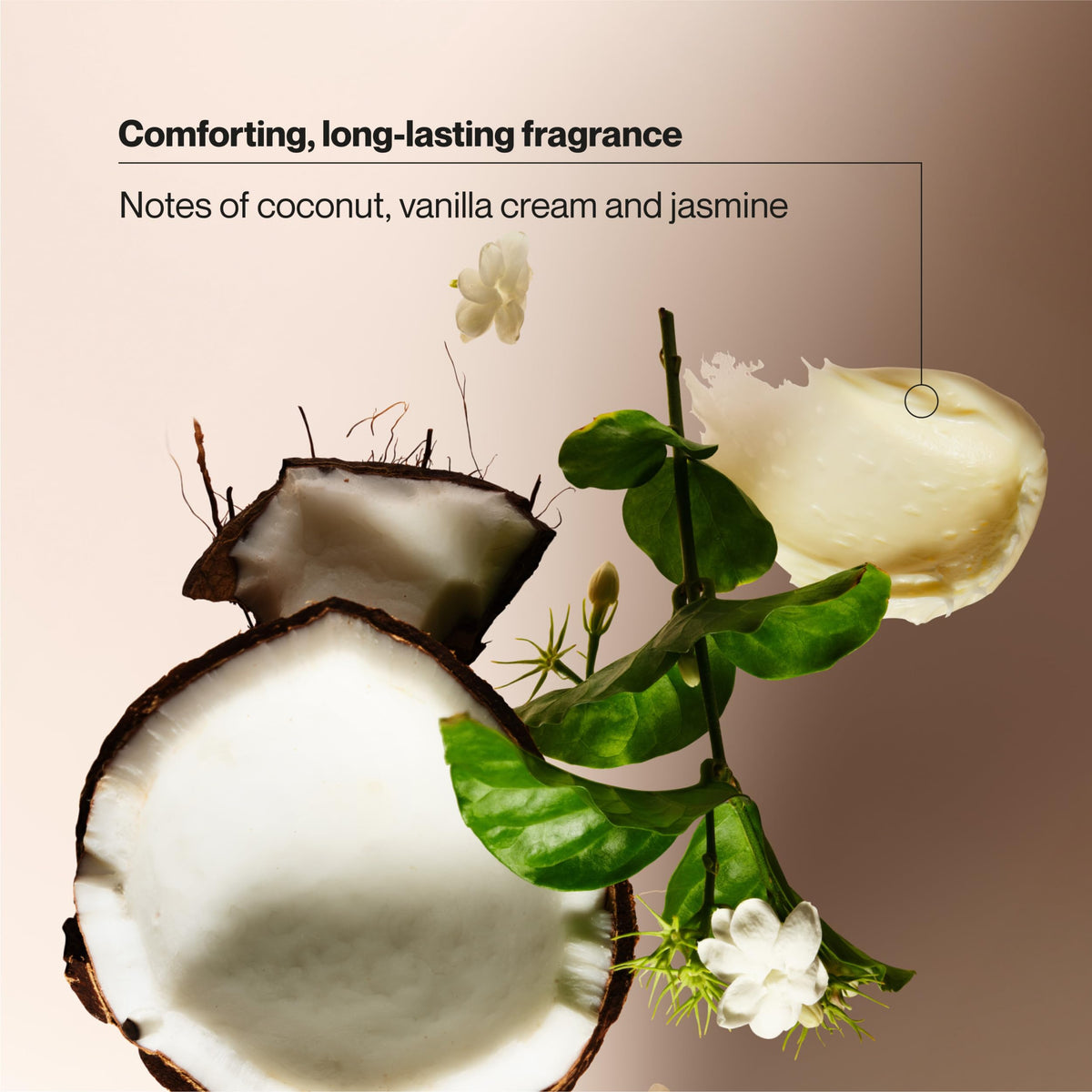 Suave Coconut Kiss lather close-up demonstrates creamy texture for moisturized skin.