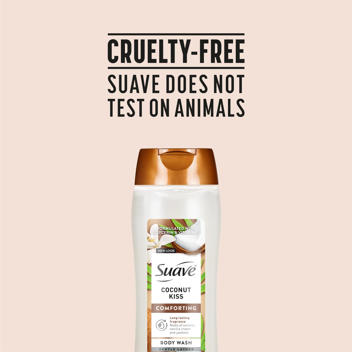 Suave Coconut Kiss shower scene conveys spa-like daily luxury.