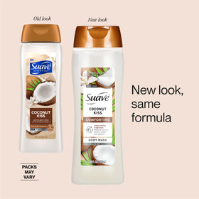 Suave Coconut Kiss family-pack carton signals value for the whole family.