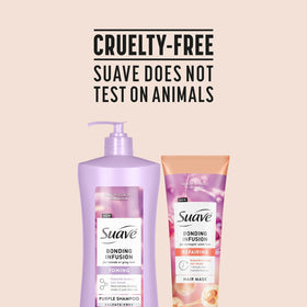 Suave cruelty-free label indicating no animal testing.