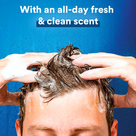 Suave dandruff-relief close-up scalp showing reduced flakes and refreshed feel.