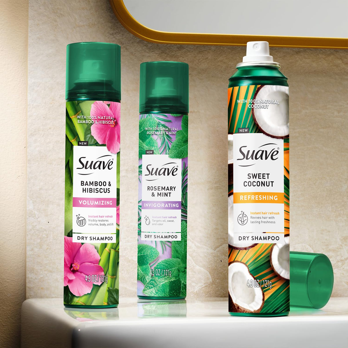 Suave Dry Shampoo hair refresh look for clean style
