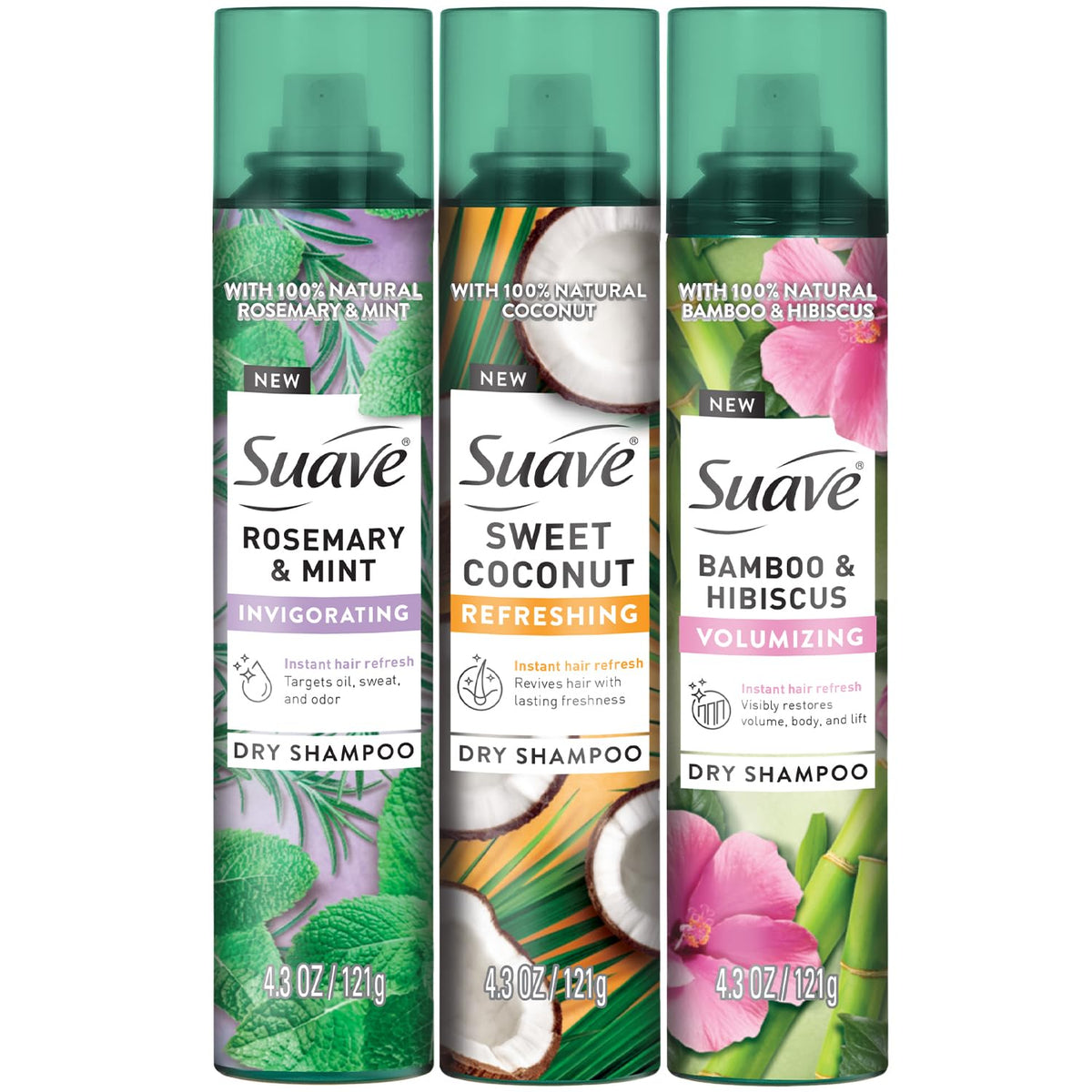 Suave dry shampoo Rosemary Mint spray refreshes hair between washes