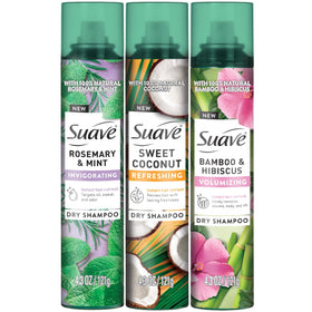 Suave dry shampoo Rosemary Mint spray refreshes hair between washes