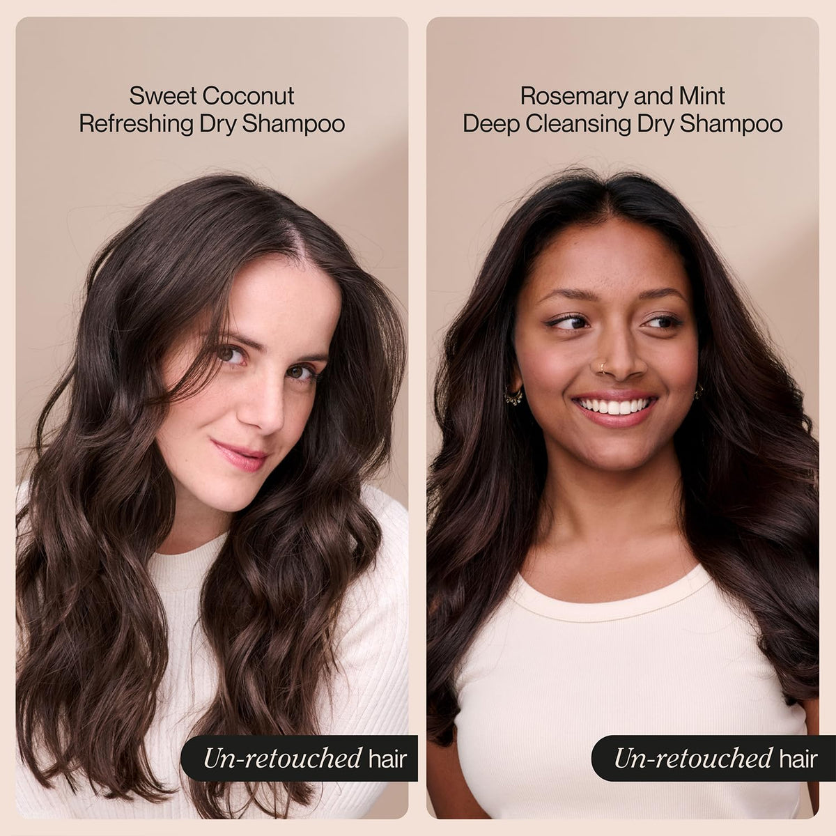 Suave Dry Shampoo Spray Coconut application for lightweight texture and shine.