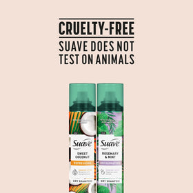 Suave Dry Shampoo Spray lightweight formula delivers airy, soft hair.