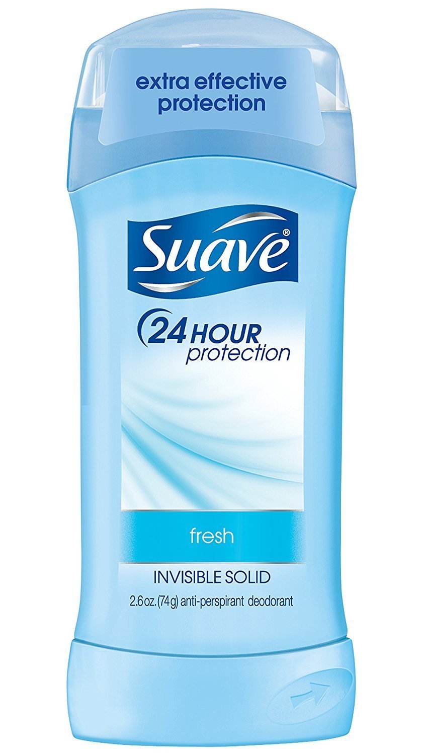 Suave Fresh Invisible Solid Deodorant bottle delivers 24-hour protection.