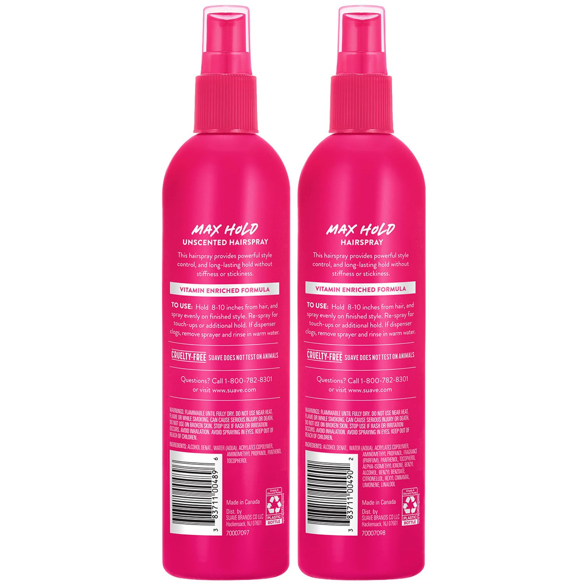 Suave Hairspray Max Hold packaging box with 3-piece set for quick grooming